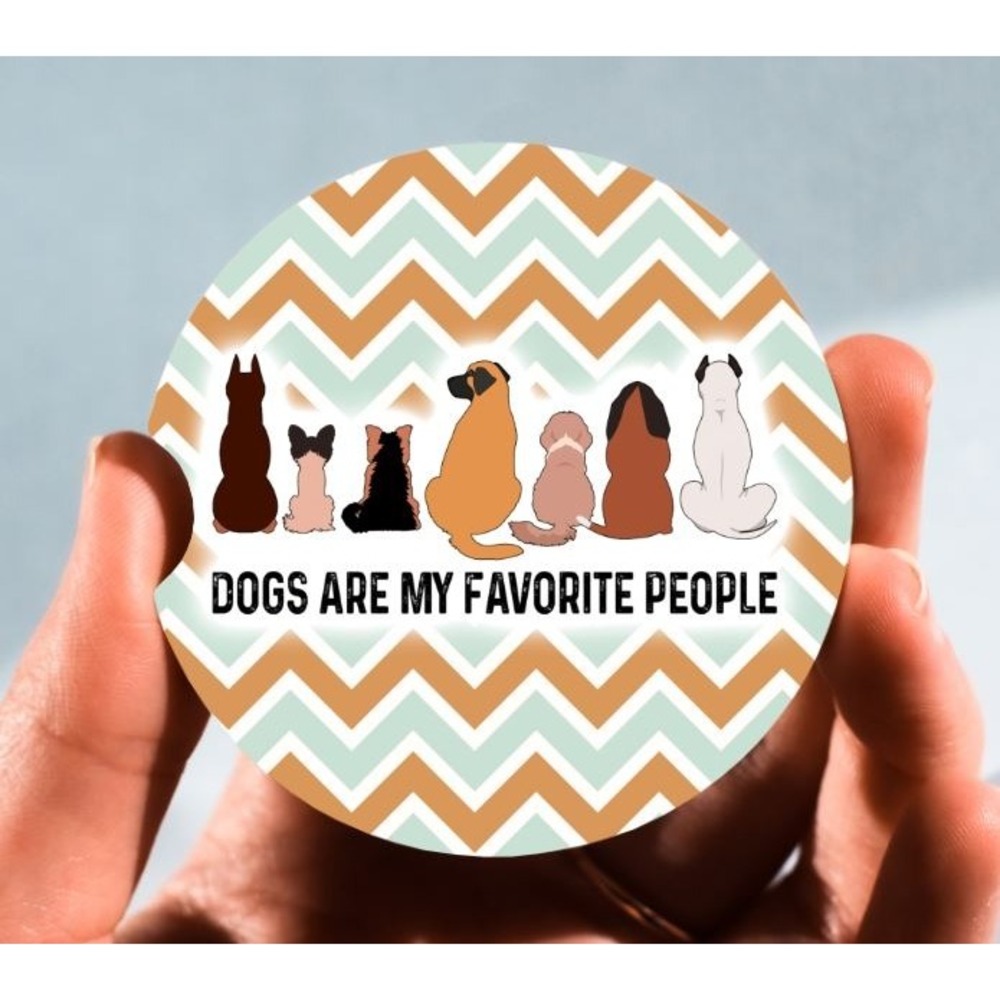 Set of 2 Car‎ Coasters, Dogs Favorite People Car Coaster, Neoprene Car Coaster